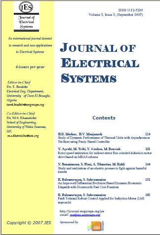 Journal of Electrical Systems (JES)是EI收錄期刊