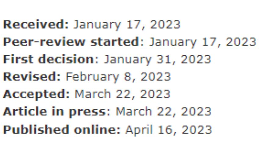 world journal of clinical cases 發(fā)的快嗎