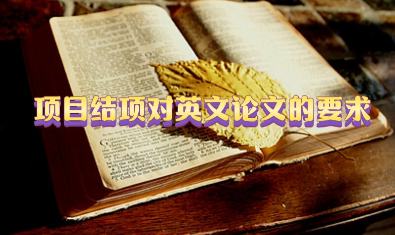 項目結項對英文論文的要求