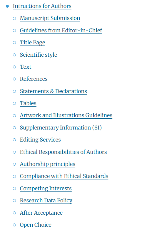 Water Resources Management期刊投稿格式